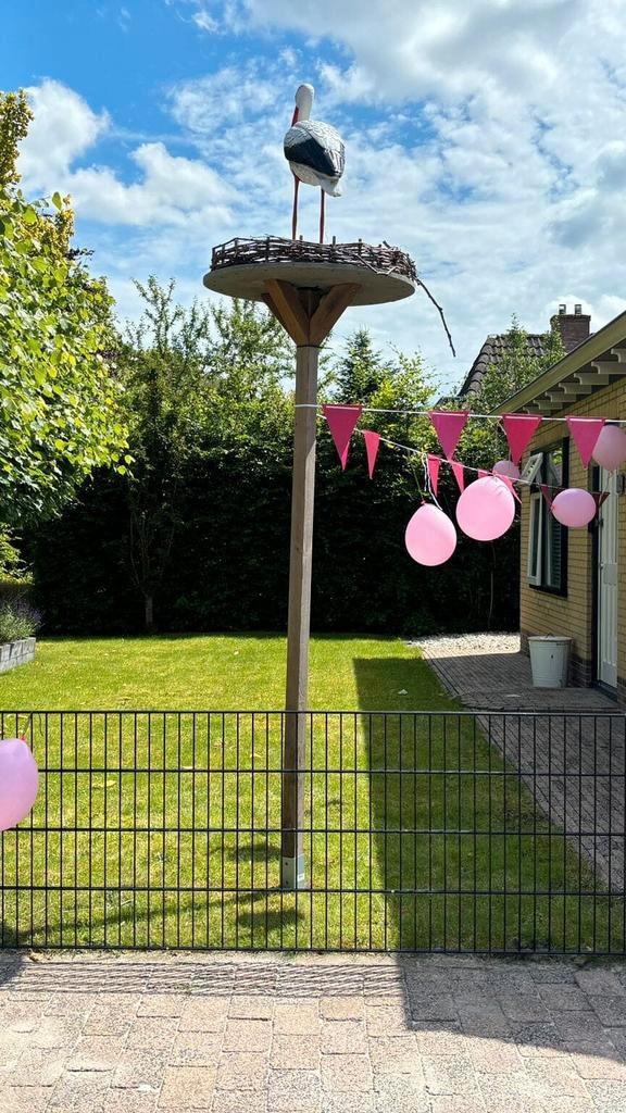 Ooievaar te huur, Kinderen en Baby's, Kraamcadeaus en Geboorteborden, Zo goed als nieuw, Geboortebord, Ophalen