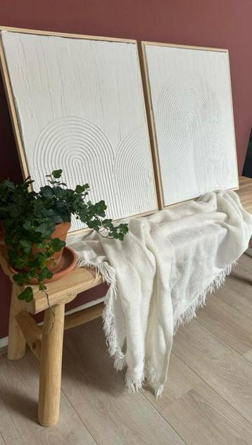 2x handmade art duo met lijst | textured art | Abstract art beschikbaar voor biedingen