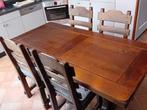 Massief eiken eethoek, Ophalen, Gebruikt, Landelijk, 4 tot 6 stoelen