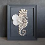 3D schilderij zeepaard van schelpen, Minder dan 50 cm, Nieuw, Ophalen of Verzenden, Schilderij