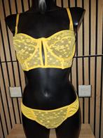 Supermooi geel setje broekje is maat XL (42-44) cupmaat 85D, Kleding | Dames, Verzenden, Geel