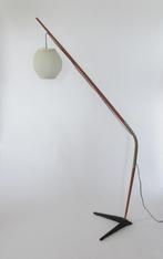 Deens Design Vloerlamp "Fishing Pole", 150 tot 200 cm, Hout, Ophalen