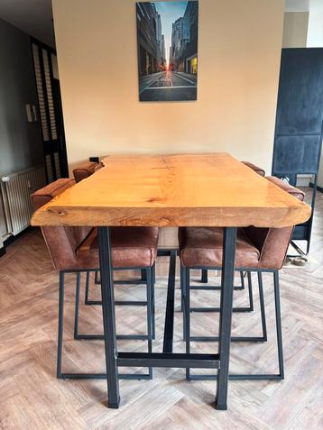 Gave bartafel te koop – massief hout & staal beschikbaar voor biedingen