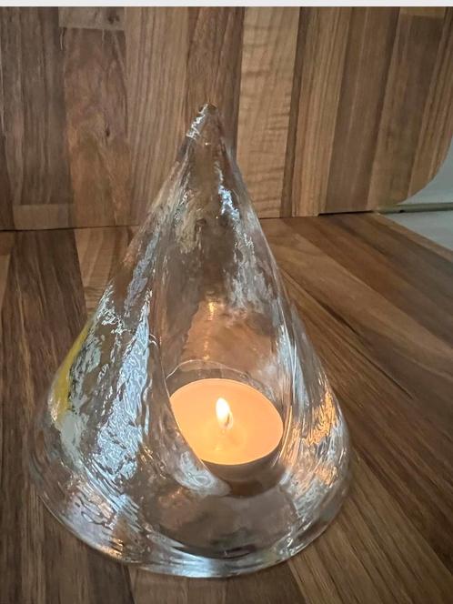 Waxinelichthouder handgemaakt van glas, 1 kg 13,5 cm hoog, Huis en Inrichting, Woonaccessoires | Kandelaars en Kaarsen, Zo goed als nieuw