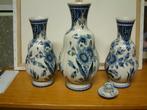 Delfs blauw  vazen -3 delig kast stel  geen schade, Antiek en Kunst, Ophalen