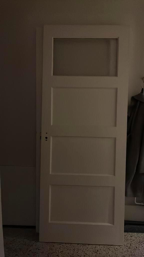 2 mooie paneeldeuren met glas, Doe-het-zelf en Verbouw, Deuren en Horren, Zo goed als nieuw, Binnendeur, 200 tot 215 cm, Glas