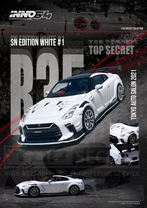 Nissan GT-R (R35) Top Secret v Inno64 1/64 Tokyo Salon 2021, Hobby en Vrije tijd, Modelauto's | Overige schalen, Nieuw, Auto, Ophalen of Verzenden