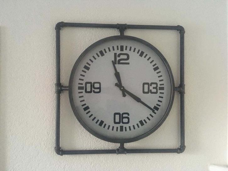 Retro Buizen Koppelingen Wandklok Nieuw in doos, Huis en Inrichting, Woonaccessoires | Klokken, Nieuw, Wandklok, Ophalen of Verzenden