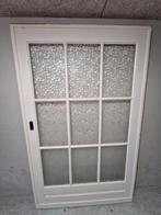 Massieve ensuitedeur met 9 luik figuurglas, Doe-het-zelf en Verbouw, Deuren en Horren, Ophalen, Gebruikt, 120 cm of meer, Binnendeur