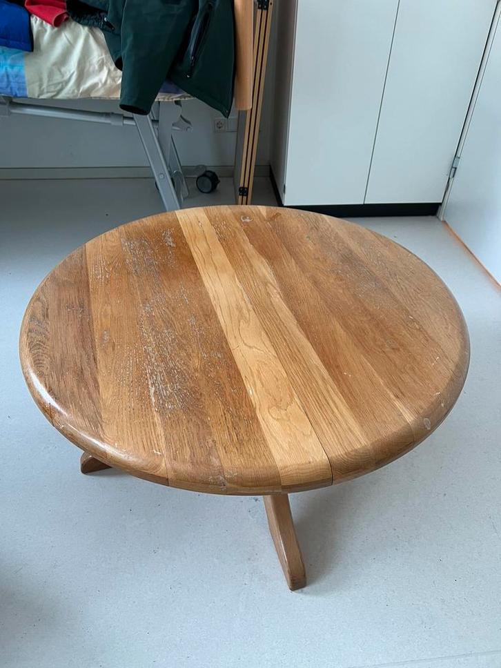 Te Koop : Blank Eiken Salontafel Rond Salon Tafel Hout, Huis en Inrichting, Tafels | Salontafels, Gebruikt, Minder dan 50 cm, 50 tot 100 cm