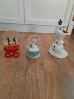 Disney Mickey en Minnie Mouse en Olaf snowglobes, Ophalen of Verzenden, Mickey Mouse, Zo goed als nieuw, Beeldje of Figuurtje
