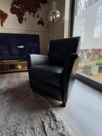 2 Zwarte Lederen Fauteuils ZGAN, Huis en Inrichting, Fauteuils, Ophalen, Zo goed als nieuw, Minder dan 75 cm, 50 tot 75 cm
