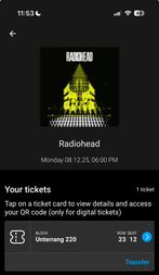 Radiohead ticket 8 december Berlijn, Tickets en Kaartjes, Eén persoon