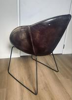 Stoere leren fauteuil - Industrieel & Tijdloos, Gebruikt, Bruin, Leer, Ophalen of Verzenden