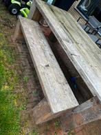 Steigerhouten Tafel met Bankje, Ophalen, Gebruikt, Rechthoekig, Hout