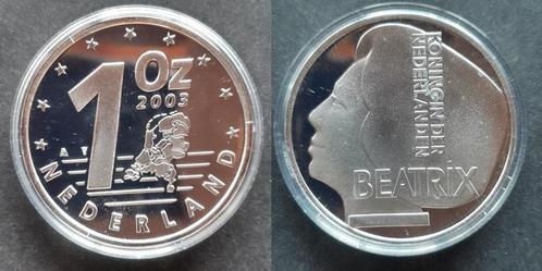 Nederland Beatrix 2003 ounce zilver, Postzegels en Munten, Penningen en Medailles, Zilver, Nederland, Verzenden