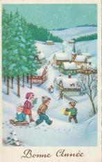 KERST DORP MEISJE SNEEUW JAREN 60 ZEER MOOIE KAART KJ8, Verzamelen, Ansichtkaarten | Themakaarten, Ophalen of Verzenden, 1960 tot 1980