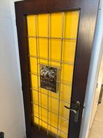 Stompe glas in lood deur met koperprofielen goede staat, Doe-het-zelf en Verbouw, Deuren en Horren, Ophalen, Gebruikt, 80 tot 100 cm
