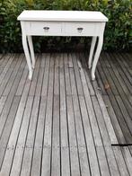 Side table met 2 laden., Gebruikt, 50 tot 100 cm, Overige houtsoorten, Antiek