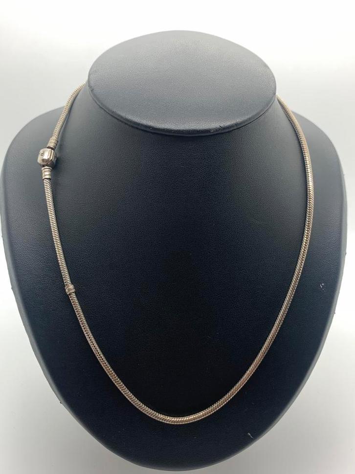 X478 Pandora zilveren ketting 51 cm, Sieraden, Tassen en Uiterlijk, Kettingen, Zilver, Zilver, Ophalen of Verzenden