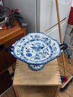 blauw - witte  'fruit'schaal op voet, Ophalen of Verzenden