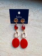 BIBA feestelijke oorbellen mat zilver rood 4 euro pp nieuw, Sieraden, Tassen en Uiterlijk, Oorbellen, Overige materialen, Hangers