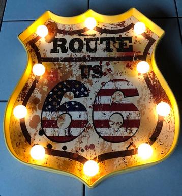 Amerikaans wandbord met licht route 66 zgan beschikbaar voor biedingen
