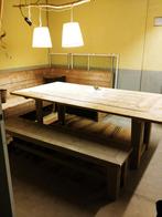 Eettafel steigerhout met bank., Huis en Inrichting, Tafels | Eettafels, Ophalen, Rechthoekig, 200 cm of meer, 50 tot 100 cm