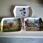 3 melamine schaaltjes/dienblaadjes, Ophalen of Verzenden, Zo goed als nieuw, Rechthoekig, Metaal