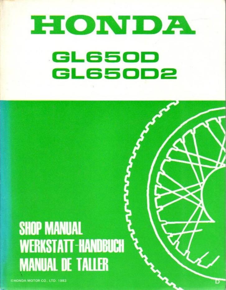 Honda GL650 D, GL650 D2 Silverwing Shop manual 1983 (1003z), Motoren, Handleidingen en Instructieboekjes, Honda, Verzenden