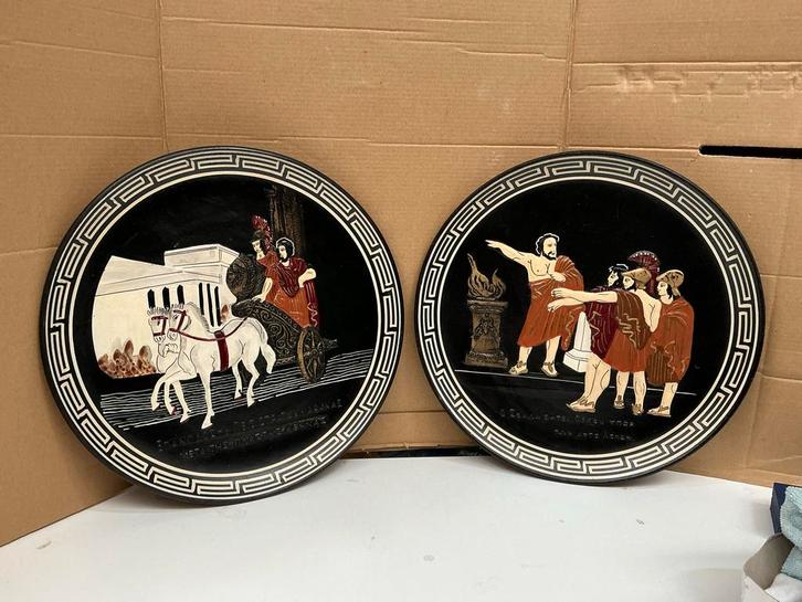 Borden met Griekse Scènes WD-026, Antiek en Kunst, Antiek | Wandborden en Tegels, Ophalen