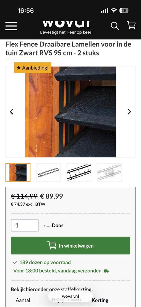 Flex Fence Draaibare Lamellen - Nieuw in doos!, Tuin en Terras, Tuinhekken en Hekwerk, Nieuw, Tuinhek, Hout, Ophalen of Verzenden