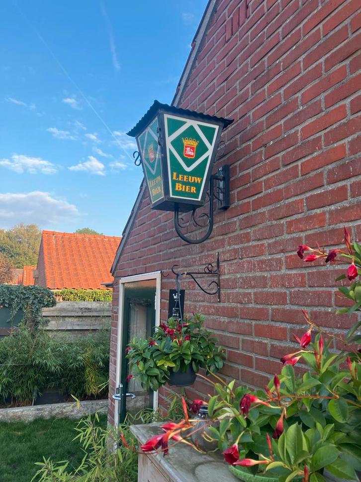 Vintage Leeuw Bier Buitenlamp, Verzamelen, Merken en Reclamevoorwerpen, Gebruikt, Lichtbak of (neon) lamp, Ophalen of Verzenden