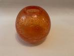 Design Leuk Oranje glazen vaasje met luchtbelletjes, Ophalen, Gebruikt, Oranje, Glas