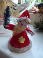 Kerstvrouw of Kerstman Wattenhoofdje Chenille Kerstboompje, Ophalen of Verzenden, Gebruikt