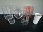 Diverse glazen vazen, potten en vissekom, Ophalen, Gebruikt, Glas, Minder dan 50 cm