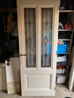 Glas in lood paneeldeur 210x79,5x4 cm, wit, Doe-het-zelf en Verbouw, Deuren en Horren, Ophalen, Minder dan 80 cm, Binnendeur, Zo goed als nieuw