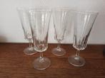 4 champagne flutes Champerose, met geslepen ribben, Ophalen of Verzenden, Zo goed als nieuw, Overige typen