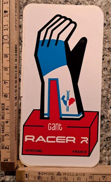 Vintage sticker Gant racer handschoen Frankrijk motorrace  beschikbaar voor biedingen