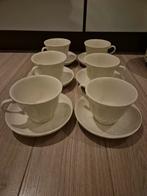 Wedgwood Queen's Plain Theekoppen met schotels (6), Huis en Inrichting, Keuken | Servies, Ophalen, Gebruikt, Wedgwood, Kop(pen) en/of Schotel(s)