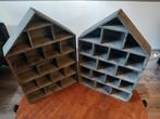 Twee houten vitrinekasten 58x38x8,7, Ophalen, Gebruikt, 50 tot 100 cm, Minder dan 100 cm
