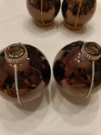 Kerstbal vaasje donker bruin met stras, Ophalen of Verzenden, Nieuw