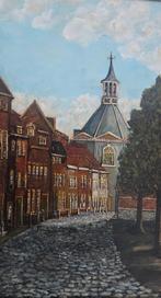 Schilderij Leidschendam-Dorpskerk-Peperbus, Antiek en Kunst, Kunst | Schilderijen | Klassiek, Ophalen of Verzenden