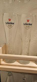 2 Wieckse Witte Bierglazen, Ophalen, Glas of Glazen, Gebruikt, Glas