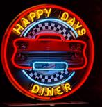 FIFTIES SIXTIES NEONVERLICHTING HAPPY DAYS DINER  MET AUTO, Ophalen, Nieuw