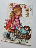 Meisje met poes in wandelwagen en hondje - Guigi, Verzenden, 1960 tot 1980, Gelopen, Kinderen