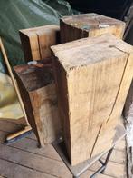 Robuuste massief eiken sokkel pilaren zuilen, Ophalen, Nieuw, Hout, Overige typen