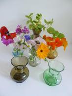 vazen,vazen; kleine vioolvaasjes en bloemenvaasjes Leerdam, Gebruikt, Overige kleuren, Verzenden, Glas