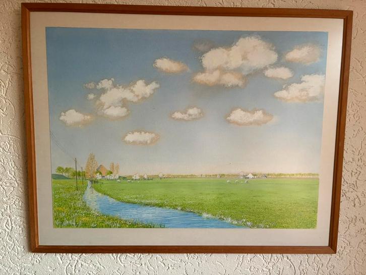 Schilderij Aquarel Purmer Purmerend Fred Landsman, Antiek en Kunst, Kunst | Schilderijen | Klassiek, Ophalen of Verzenden