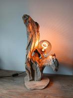 Landelijke tafellamp van drijfhout boomstronk, 50 tot 75 cm, Nieuw, Ophalen of Verzenden, Stoer sober robuust landelijk drijfhout Oostenrijk